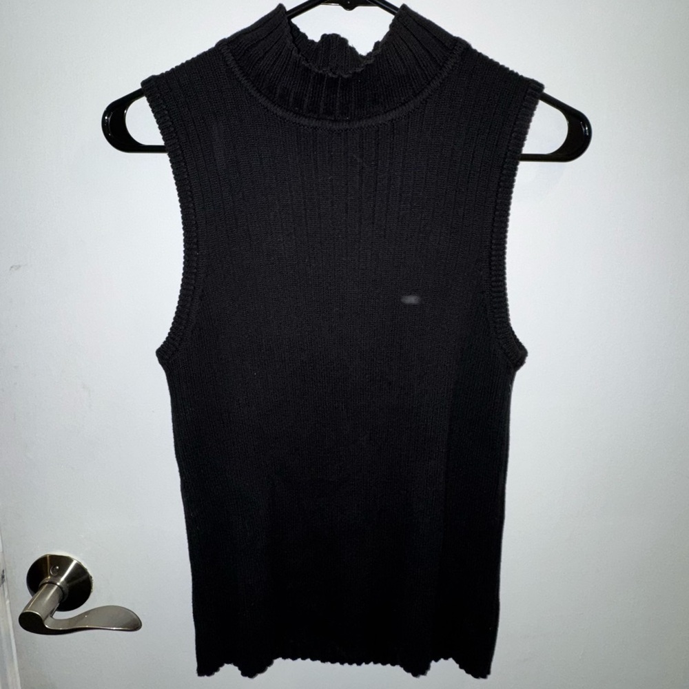 Vintage Chadwicks Black Sleeveless Turtleneck Sweater - Picture 2 of 8